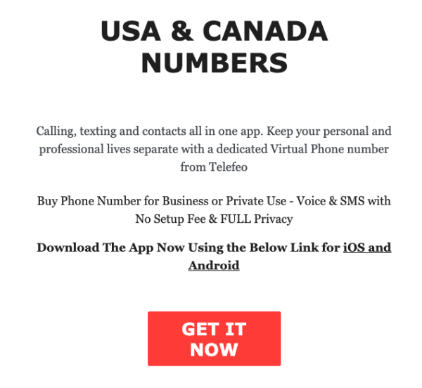 Us or Canada Virtual Phone Number